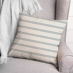 Online Kirklands Home & Blue Country Stripe Outdoor Throw Pillow White
