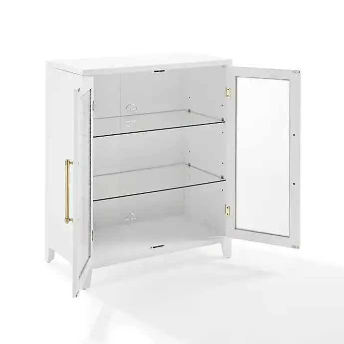 Hot Kirklands Home & Gold Glass Door Storage Cabinet White