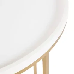 Online Kirklands Home & Gold Half Moon Dorrah Accent Table White