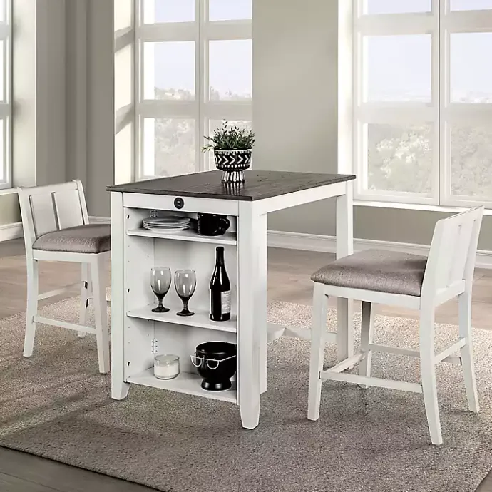 Hot Kirklands Home & Gray Wood Kayla Counter Height 3-pc. Set White