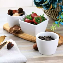 Hot Kirklands Home White Acacia Wood Base 4-pc. Tidbit Dish Set
