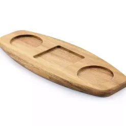 Hot Kirklands Home White Acacia Wood Base 4-pc. Tidbit Dish Set