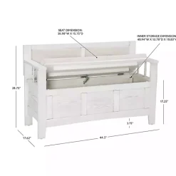 Best Kirklands Home White and Beige Carlton Storage Bench