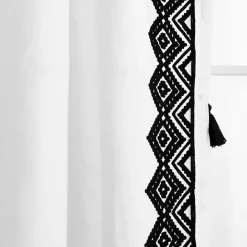 Clearance Kirklands Home White and Black Diamond Curtain Panel, 84 in.