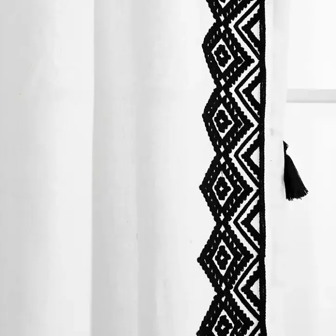 Clearance Kirklands Home White and Black Diamond Curtain Panel, 84 in.