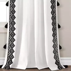 Clearance Kirklands Home White and Black Diamond Curtain Panel, 84 in.
