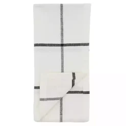 Kirklands Home White and Black Plaid Cotton Napkins, Set of 4