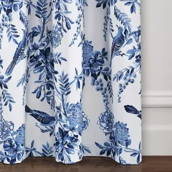 Clearance Kirklands Home White and Blue Grommet Curtain Panel Set, 84 in.