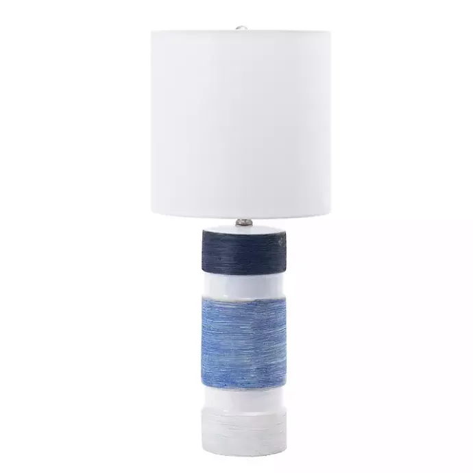 Sale Kirklands Home and Blue Large Stripe Table Lamp White
