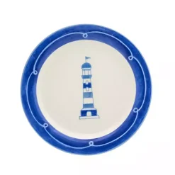 Discount Kirklands Home White and Blue Nautical Salad Plate Set, Set of 4