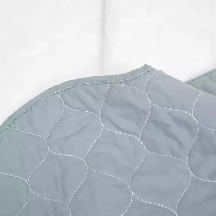Discount Kirklands Home White and Blue Scallop 3-pc. King Quilt Set