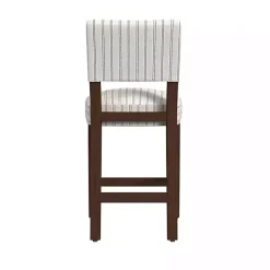 Hot Kirklands Home White and Blue Striped Dark Walnut Counter Stool
