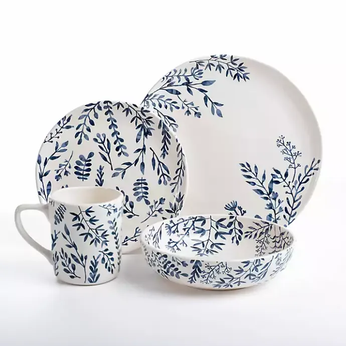 Online Kirklands Home White and Blue Vines 16-pc. Dinnerware Set
