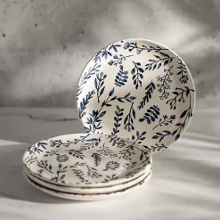 Online Kirklands Home White and Blue Vines Salad Plates, Set of 4