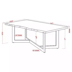 Online Kirklands Home White and Dark Oak Wood Live Edge Coffee Table Brown