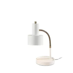Discount Kirklands Home White and Gold Brayden Charging Desk Lamp