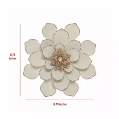 Best Kirklands Home and Gold Metal Flower Small Wall Plaque White