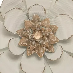 Best Kirklands Home and Gold Metal Flower Small Wall Plaque White
