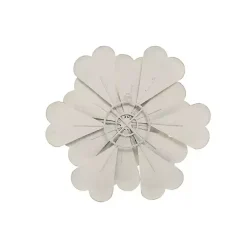 Kirklands Home and Gold Metal Flower Large Wall Plaque White
