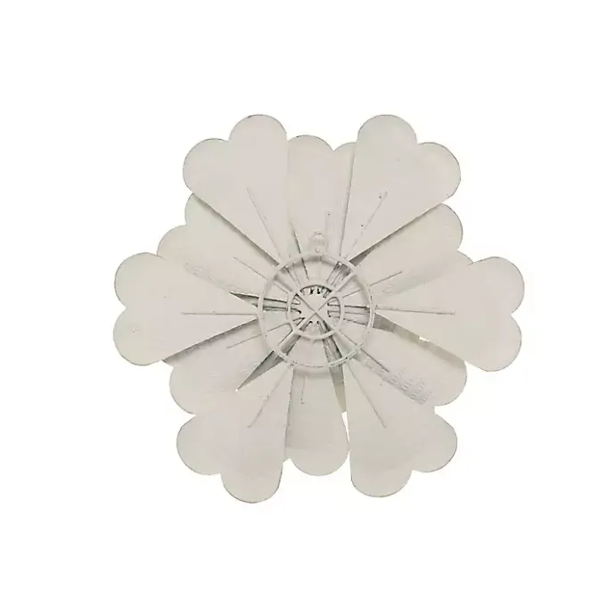 Kirklands Home and Gold Metal Flower Large Wall Plaque White