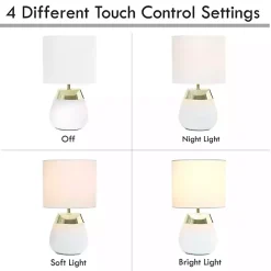 Hot Kirklands Home and Metallic Gold 4-Touch Table Lamp White