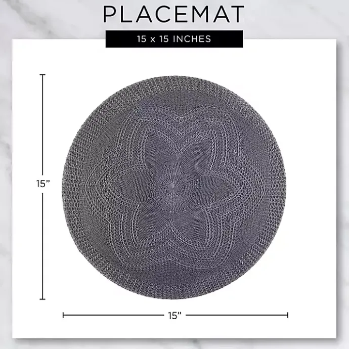 Kirklands Home White and Natural Fern Round Placemats, Set of 6