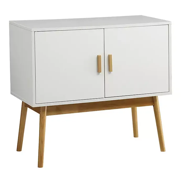 Online Kirklands Home and Natural Wood Reversible Doors Cabinet White