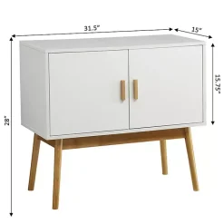Online Kirklands Home and Natural Wood Reversible Doors Cabinet White
