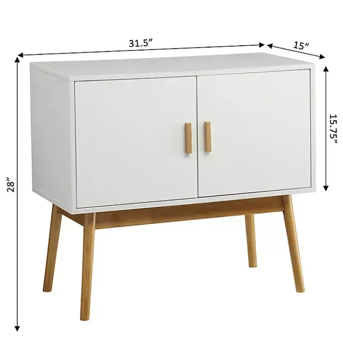 Online Kirklands Home and Natural Wood Reversible Doors Cabinet White