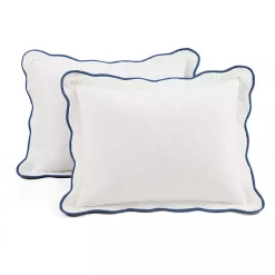 Discount Kirklands Home White and Navy Scallop 3-pc. King Quilt Set