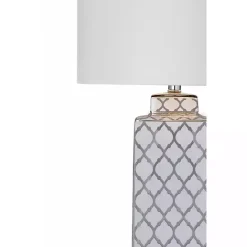 Sale Kirklands Home and Silver Quatrefoil Table Lamp White
