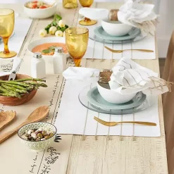 Outlet Kirklands Home and Stone Striped Placemats, Set of 4 White