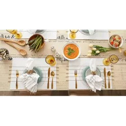 Outlet Kirklands Home and Stone Striped Placemats, Set of 4 White