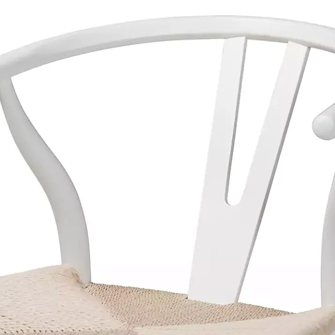 Outlet Kirklands Home and Tan Wishbone Dining Chairs, Set of 2 White