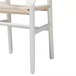 Outlet Kirklands Home and Tan Wishbone Dining Chairs, Set of 2 White