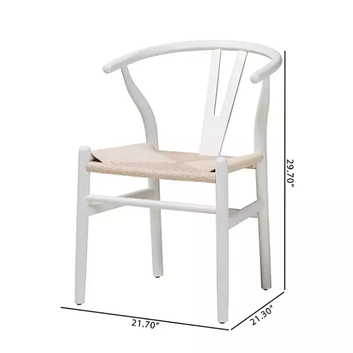 Outlet Kirklands Home and Tan Wishbone Dining Chairs, Set of 2 White