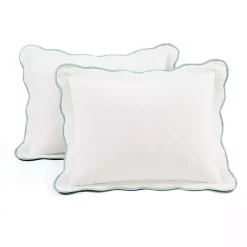 Hot Kirklands Home White and Teal Scallop 3-pc. King Quilt Set