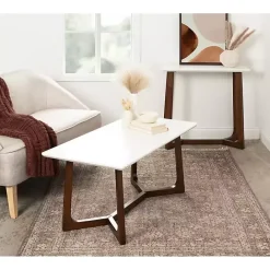Clearance Kirklands Home and Walnut Olivia Console Table White