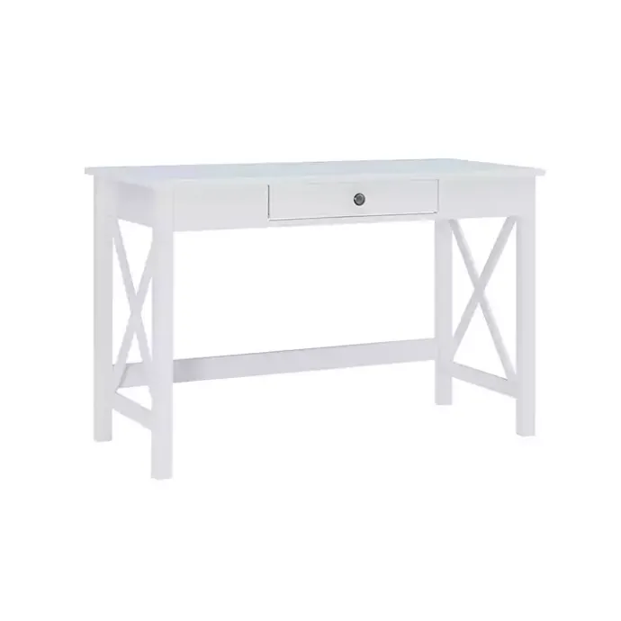 Online Kirklands Home White Antique Pine X Frame Desk