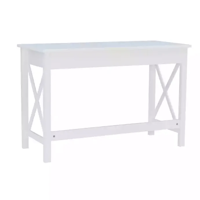 Online Kirklands Home White Antique Pine X Frame Desk