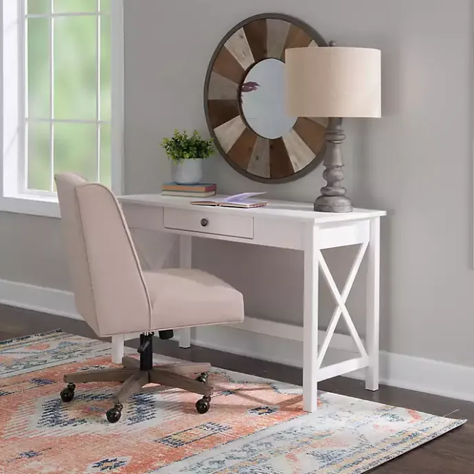 Online Kirklands Home White Antique Pine X Frame Desk