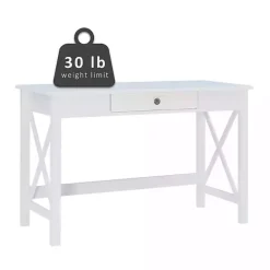 Online Kirklands Home White Antique Pine X Frame Desk