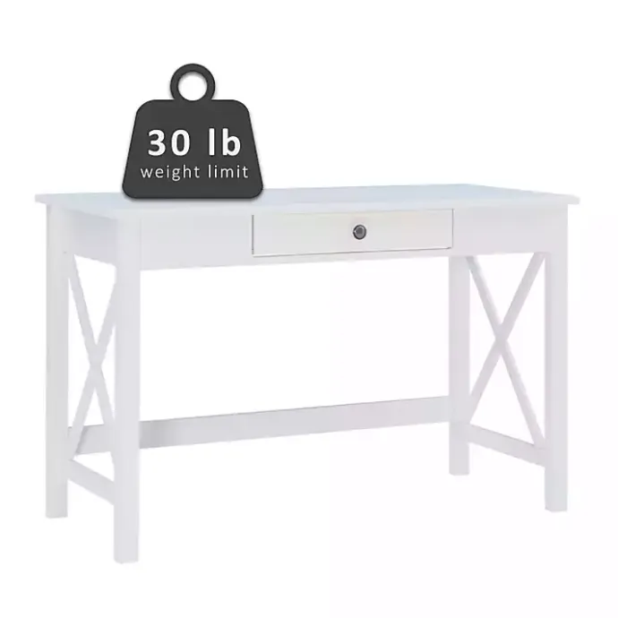 Online Kirklands Home White Antique Pine X Frame Desk
