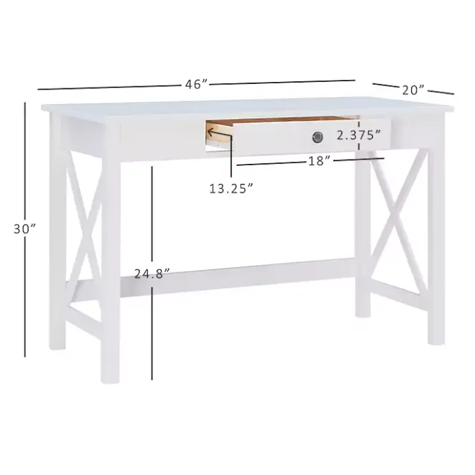 Online Kirklands Home White Antique Pine X Frame Desk