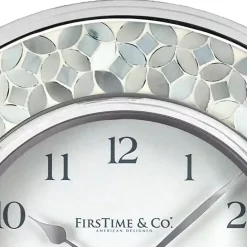 New Kirklands Home White Arabesque Mosaic Frame Wall Clock