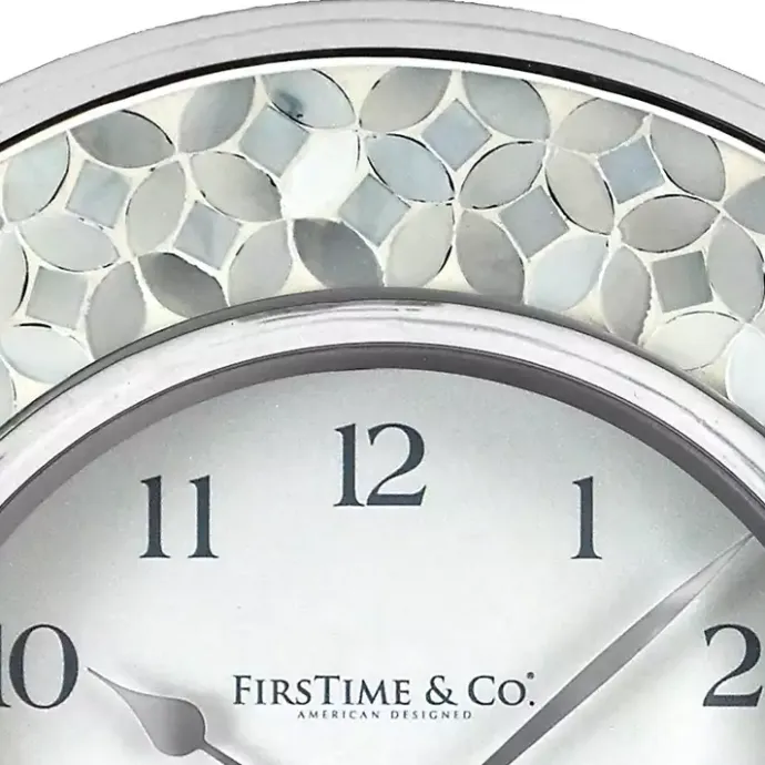 New Kirklands Home White Arabesque Mosaic Frame Wall Clock