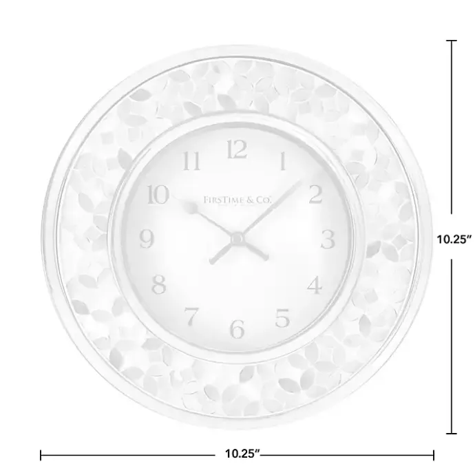 New Kirklands Home White Arabesque Mosaic Frame Wall Clock