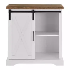 Kirklands Home Barn Door Cabinet White
