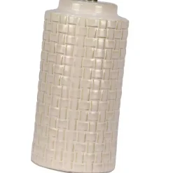 Online Kirklands Home Basket Weave Ceramic Table Lamps, Set of 2 White