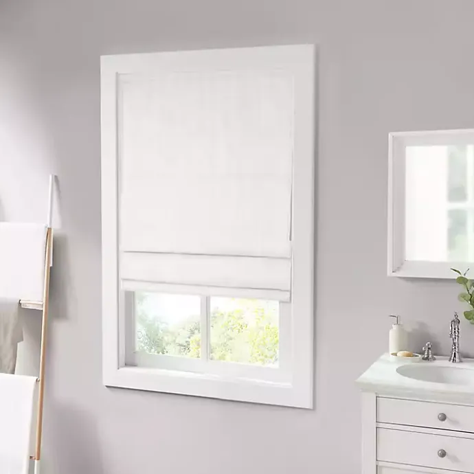 Sale Kirklands Home Basketweave Cordless Roman Shade, 27 in. White